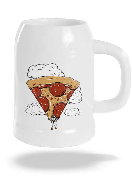 Pizza ejtőernyős söröskorsó White