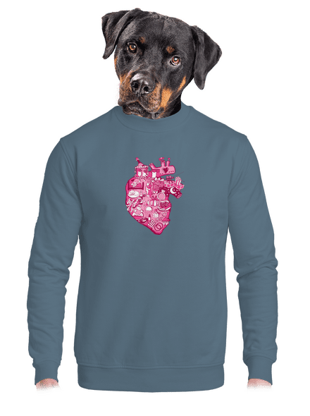 Érte dobog a szív unisex crewneck Nordic Blue