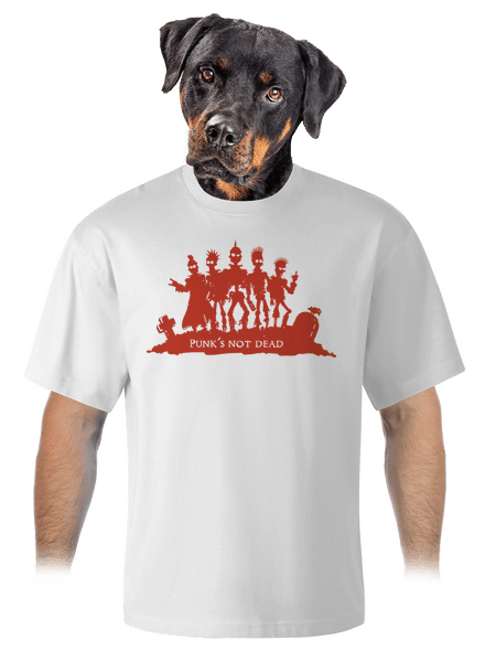 Punks not dead! unisex túlméretezett póló White