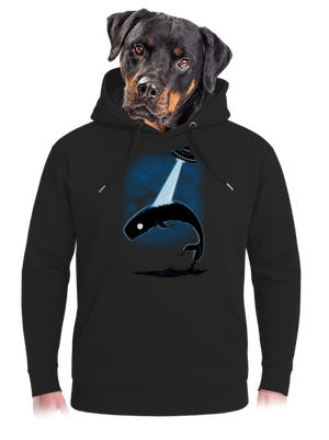 Big fish unisex prémium pulóver Dark Black