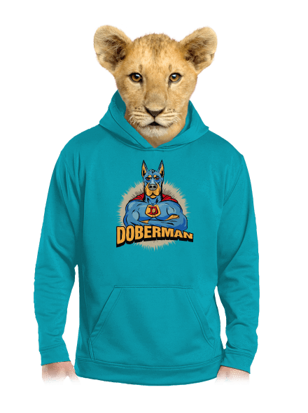 Doberman gyerek kenguruzsebes pulóver Hawaiian Blue