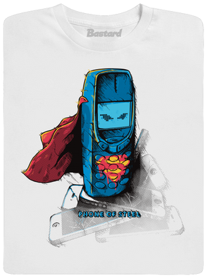 Mobiltelefon acélból gyerek póló White