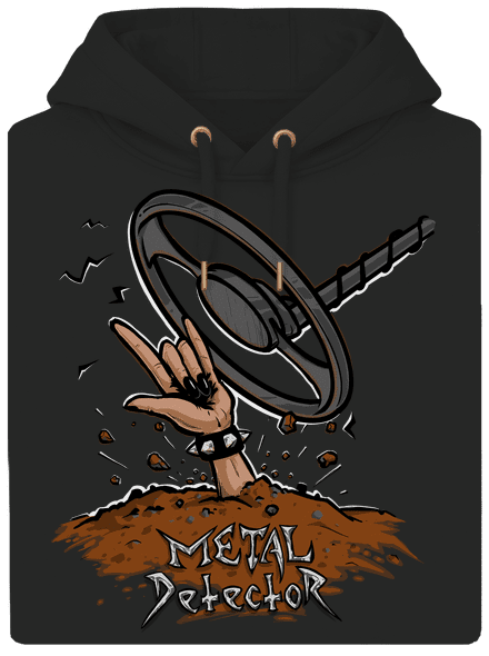Metal detector unisex prémium pulóver Dark Black