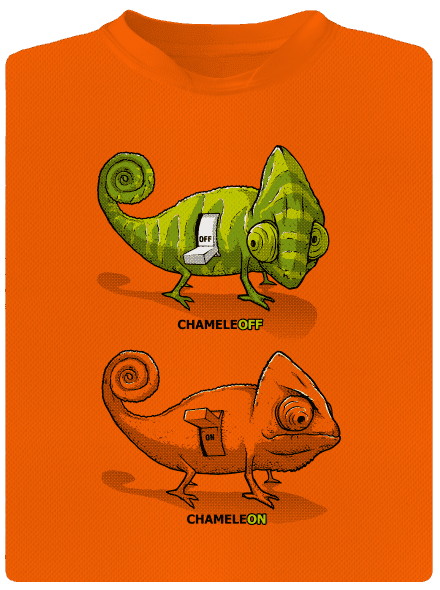 ChameleON ChameleOFF férfi sportpóló Neon Orange
