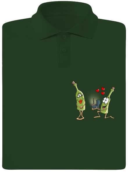 A bor szeretete férfi pólóingek Bottle Green Mal