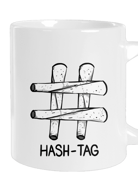 Hash tag nagy bögre White