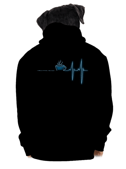 Coffee help cipzáras férfi pulóver Black