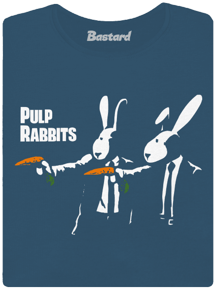 Pulp Rabbits prémium női póló Petrol Blue