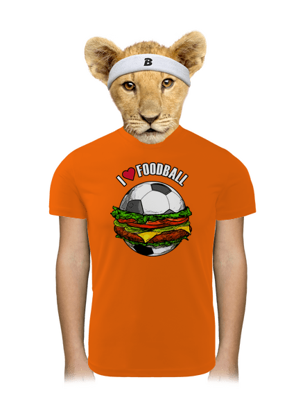Foodball gyerek sport póló Neon Orange