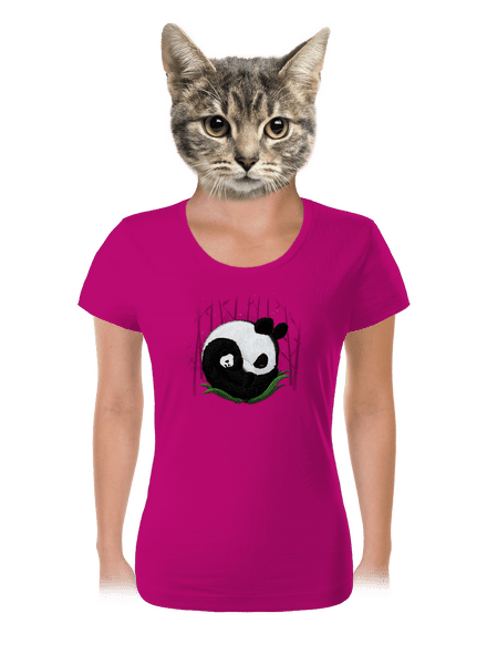 Két alvó panda női póló Fuchsia Red