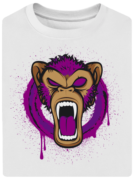 Ape face unisex túlméretezett póló White