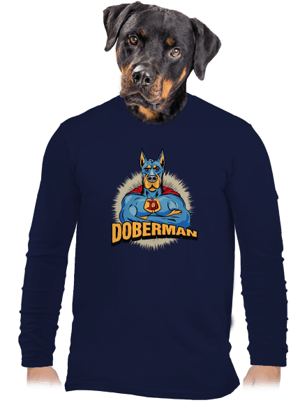 Doberman férfi hosszú ujjú póló Navy