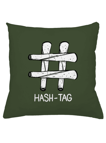 Hash tag párna Olive Green