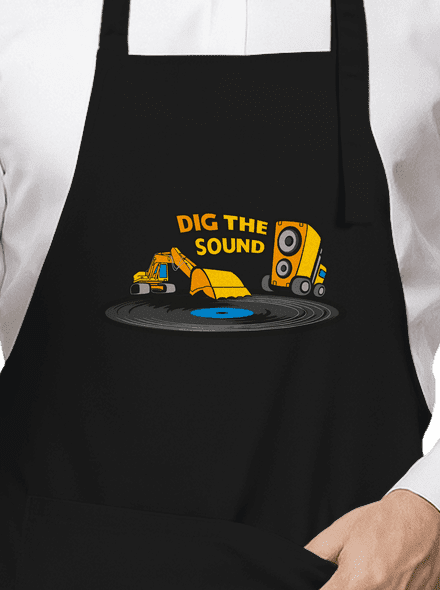 Dig the sound kötény Black