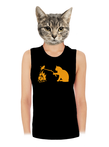 Macska-egér harc női bővített trikó Black