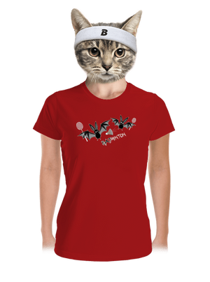 Batminton női sportpóló Red Mal