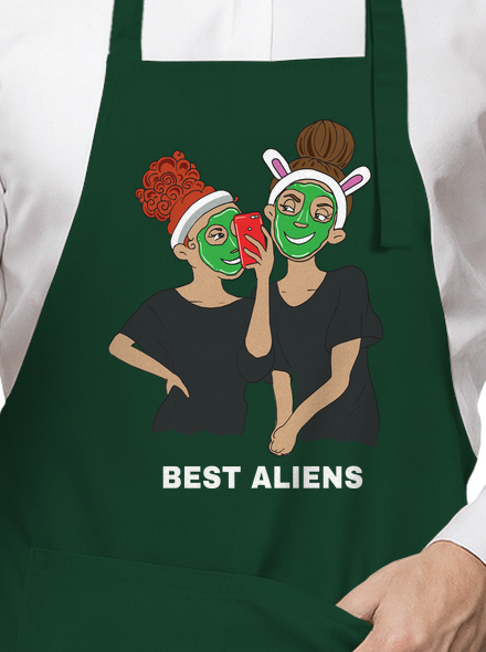 Best aliens kötény Bottle Green