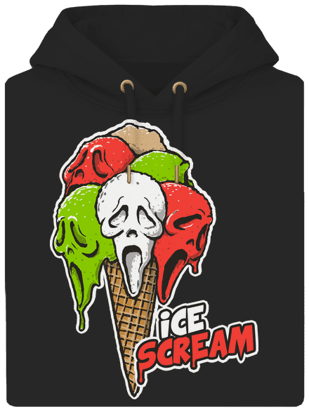 Ice Scream unisex prémium pulóver Dark Black