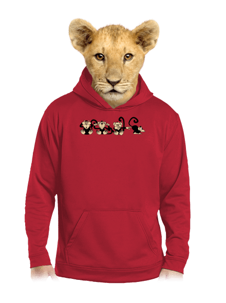 Majmok gyerek kenguruzsebes pulóver Fire Red