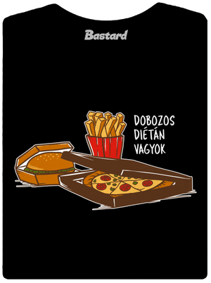 Dobozos diéta női póló Black