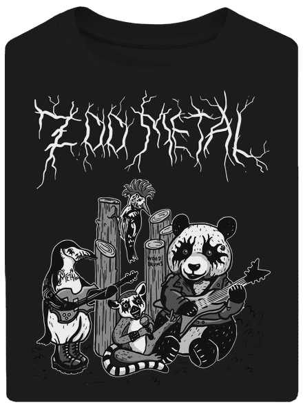 ZOO metal unisex túlméretezett póló Black