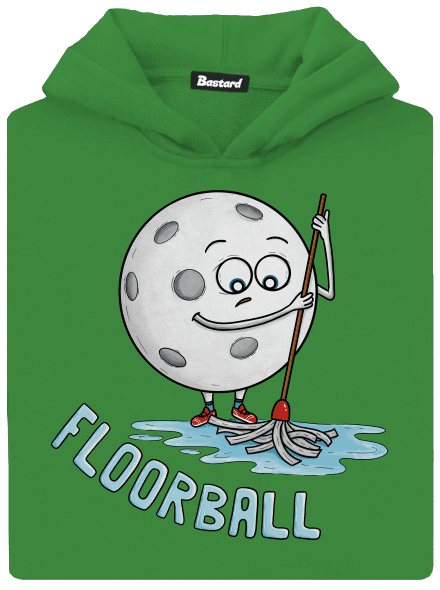 Floorball gyerek kenguruzsebes pulóver Kelly Green AWD