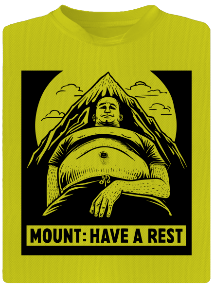 Mount have a rest férfi sportpóló Neon Yellow