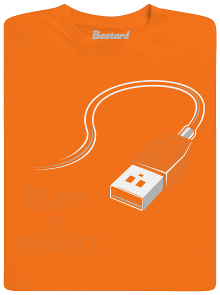 USB csatlakozás férfi póló Orange