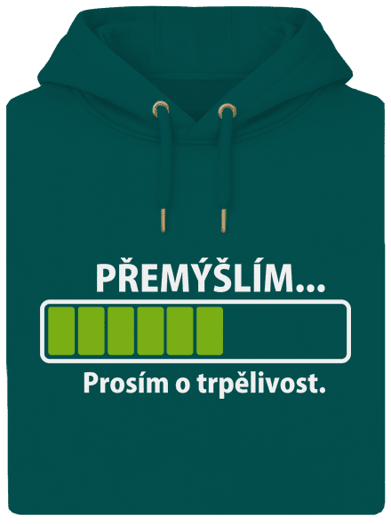 Gondolkodom unisex prémium pulóver Emerald Green