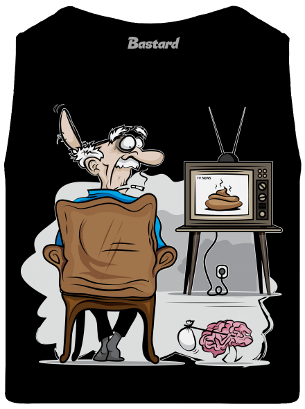 TV News férfi trikó Black