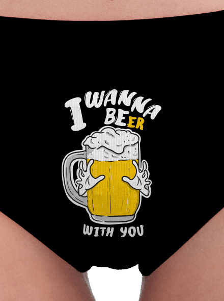 I wanna beer női bugyik Black