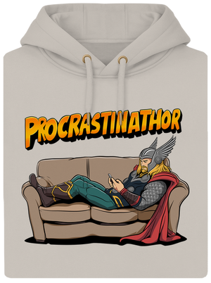 Procrastinathor unisex prémium pulóver Pastel Macchiato