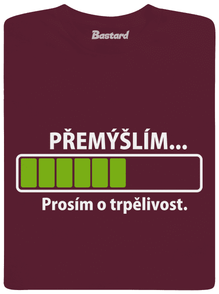 Gondolkodom gyerek póló Burgundy