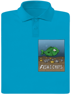 Fish and IT chips férfi pólóingek Blue Atol