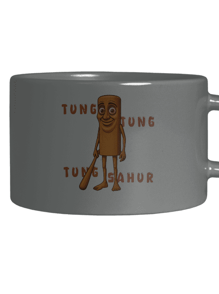 Tung Tung Tung Sahur – Italian Brainrot macaron bögre Grey Macaron