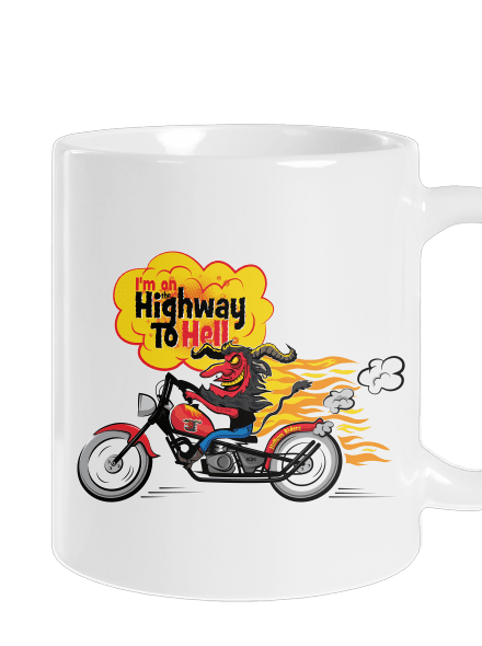 Highway to hell hagyományos bögre White