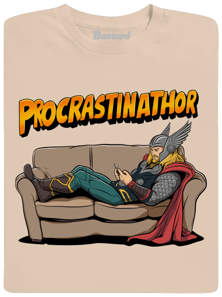 Procrastinathor férfi póló Sand