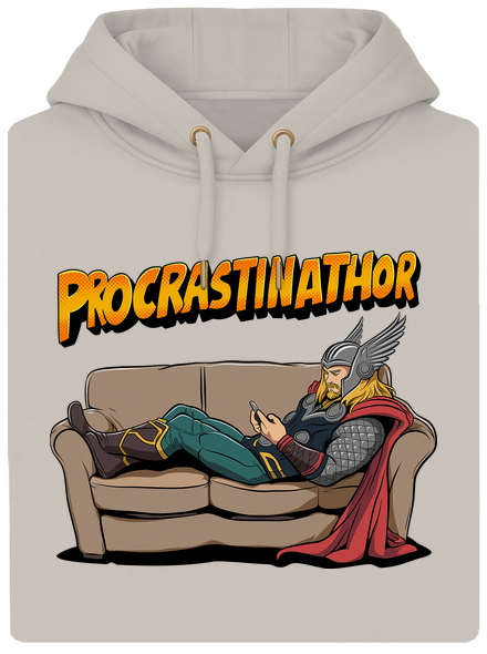 Procrastinathor unisex prémium pulóver Pastel Macchiato