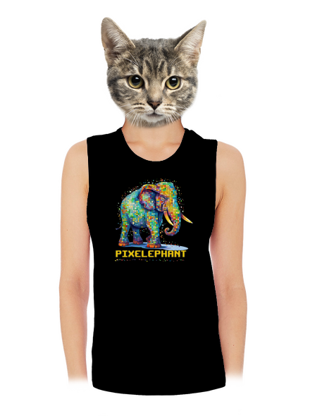 Pixelephant női bővített trikó Black