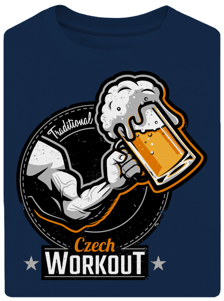 Czech workout unisex túlméretezett póló Midnight Blue