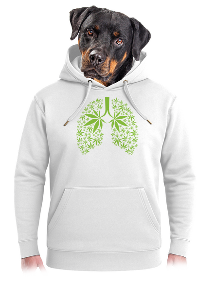 Gandzsa tüdő unisex prémium pulóver Snowwhite
