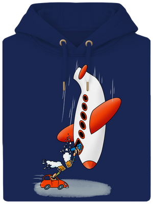 Közelebb vagyunk unisex prémium pulóver Navy