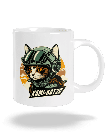 Kami-Katze nagy bögre White