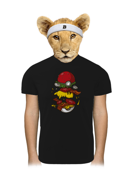 Pokémon burger gyerek sport póló Black