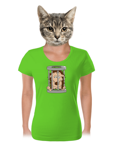 Sün a ketrecben női póló Apple Green