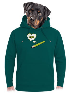 Ceruza és hegyező unisex prémium pulóver Emerald Green