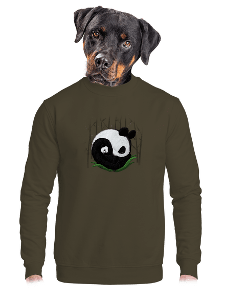 Két alvó panda unisex crewneck Urban Khaki