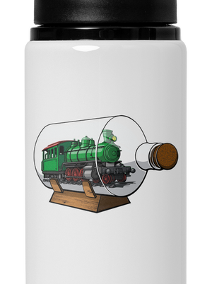 Mozdony egy palackban kulacs White
