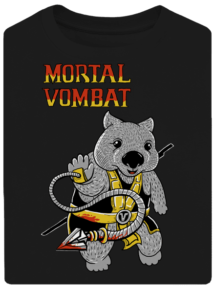 Mortal Vombat unisex túlméretezett póló Black