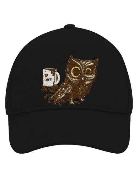 Koffeinfüggő bagoly baseballsapka Black